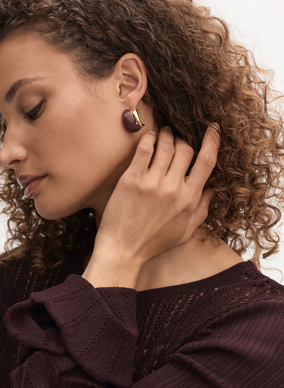 Two-Tone Enamel Earrings