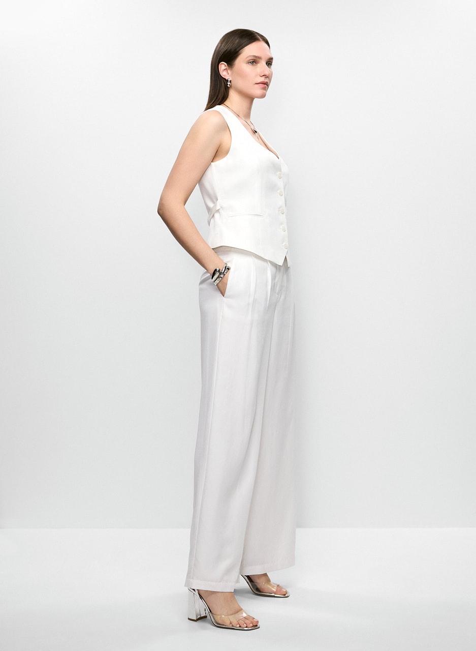 Tencel-Linen Wide Leg Pants