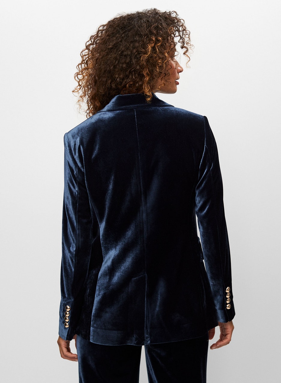 Velvet Single-Button Jacket