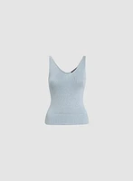 Lightweight Metallic Knit Tank Top