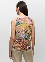 Abstract Print Sleeveless Blouse