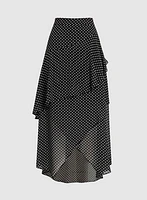 Asymmetric Polka Dot Maxi Skirt