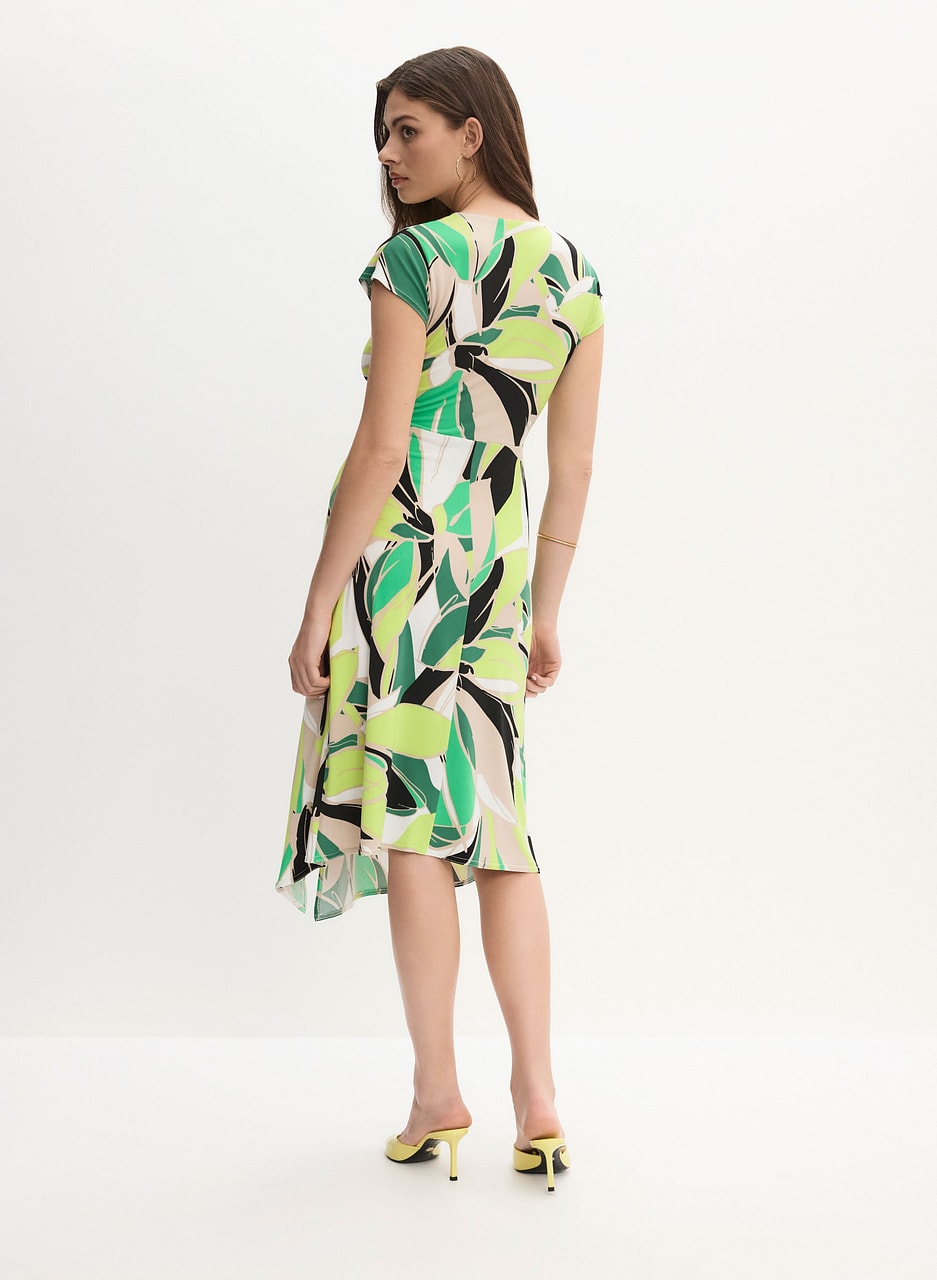 Joseph Ribkoff - Leaf Print Wrap Dress