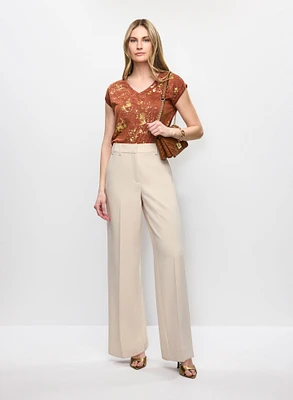 Foil Motif T-Shirt & Soho Wide Leg Pants