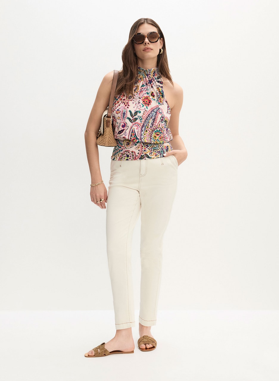 Halter Neck Paisley Print Top