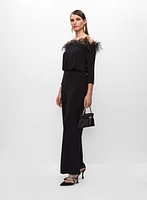 Adrianna Papell - Feather Trim Jumpsuit
