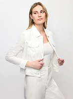 Frayed Linen-Blend Jacket