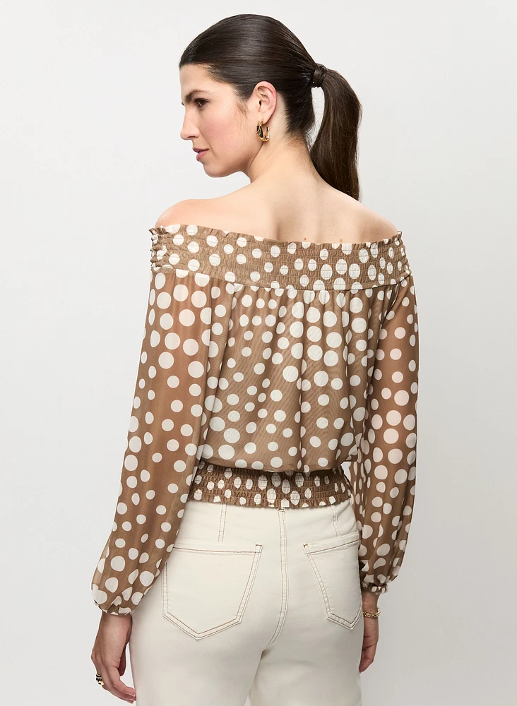 Off-the-Shoulder Polka Dot Top