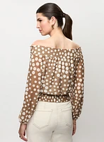 Off-the-Shoulder Polka Dot Top