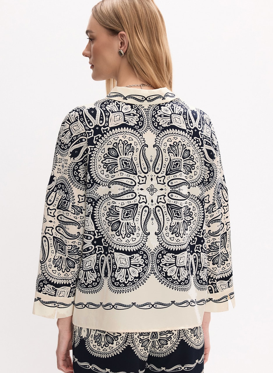 Paisley Placement Print Blouse