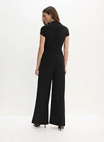 Joseph Ribkoff - V-Neck Buckle Jumpsuit