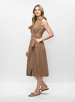 Belted Faux Wrap Dress