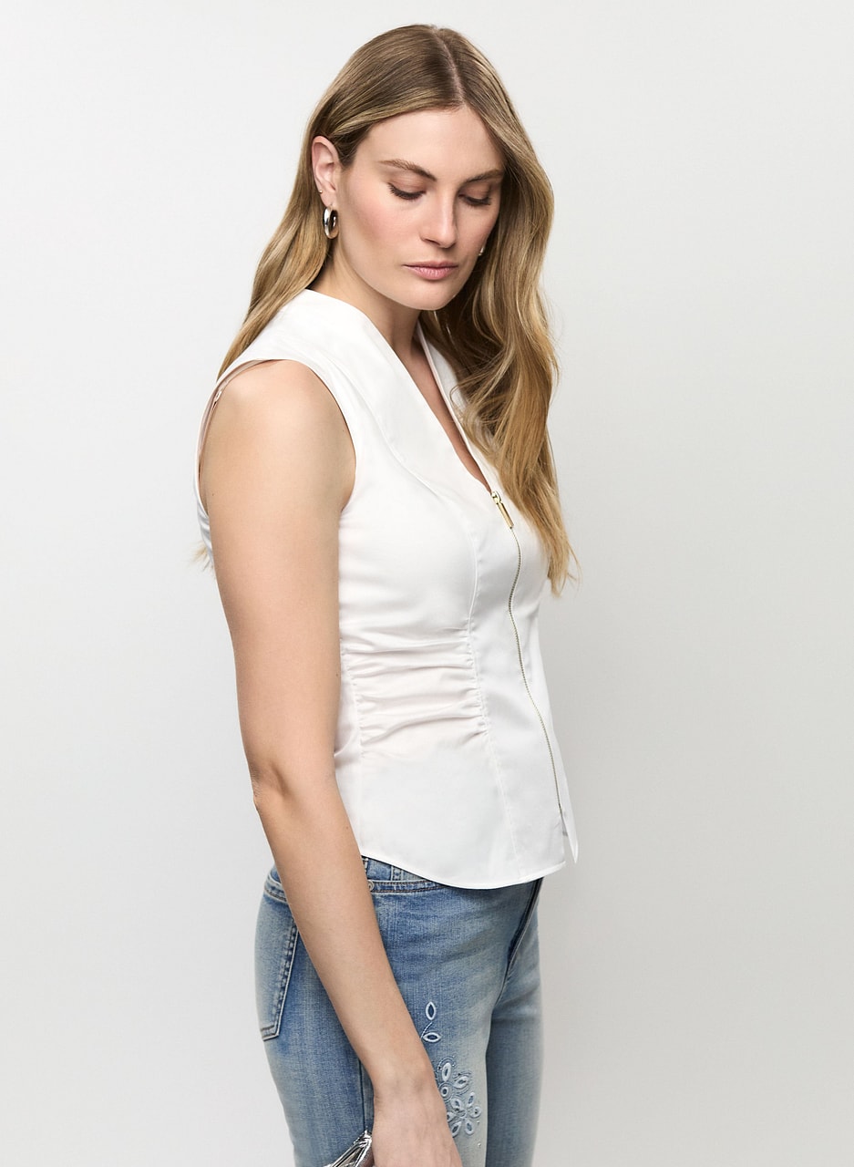 Zippered Sleeveless Top