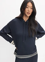 Striped Trim Hooded Sweatshirt
