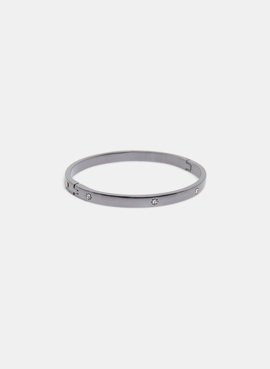 Crystal Insert Hinge Bangle