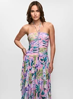 Strapless Mesh Maxi Dress