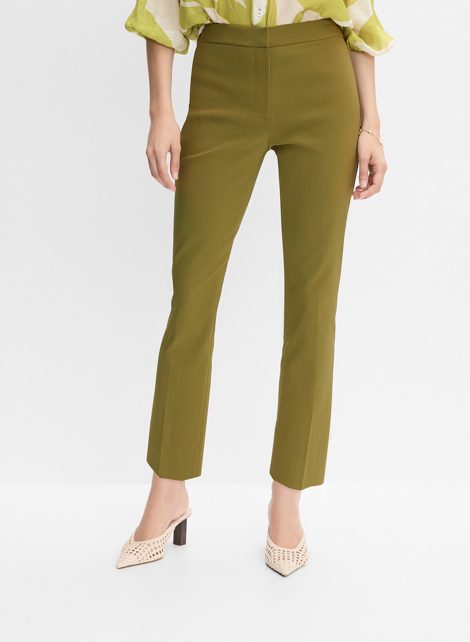 Cropped Slim-Leg Pants