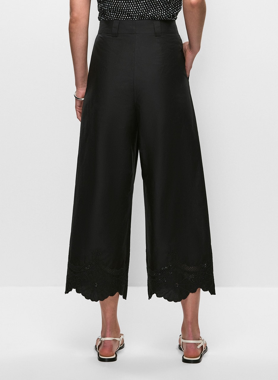 Embroidered Culotte Pants