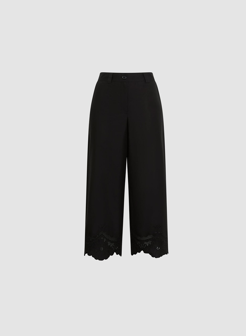 Embroidered Culotte Pants