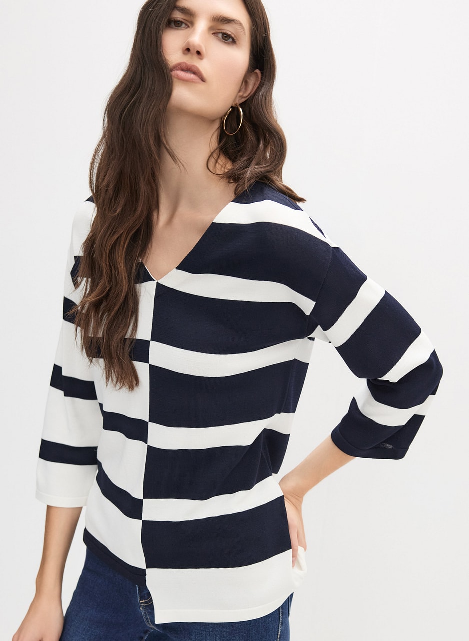 Joseph Ribkoff - Contrast Stripe Sweater