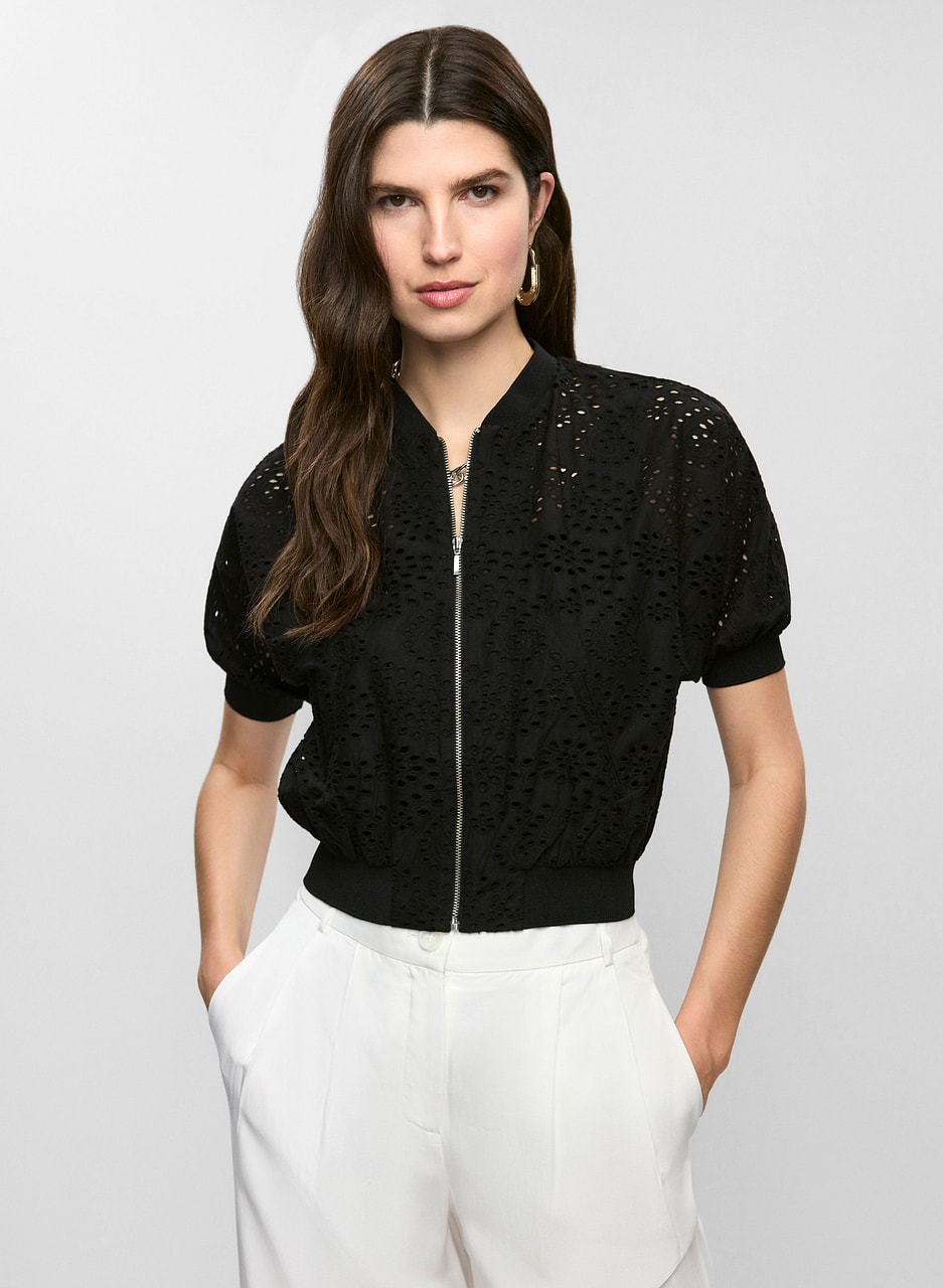 Eyelet Bomber Jacket