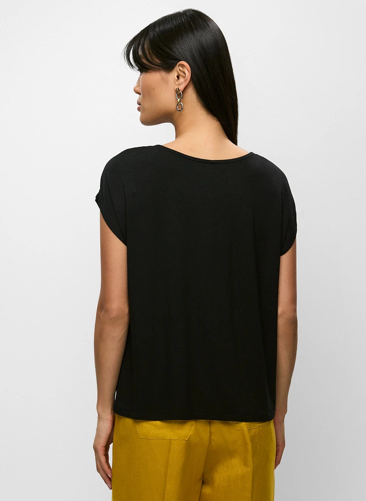 Embroidered Short Sleeve Top