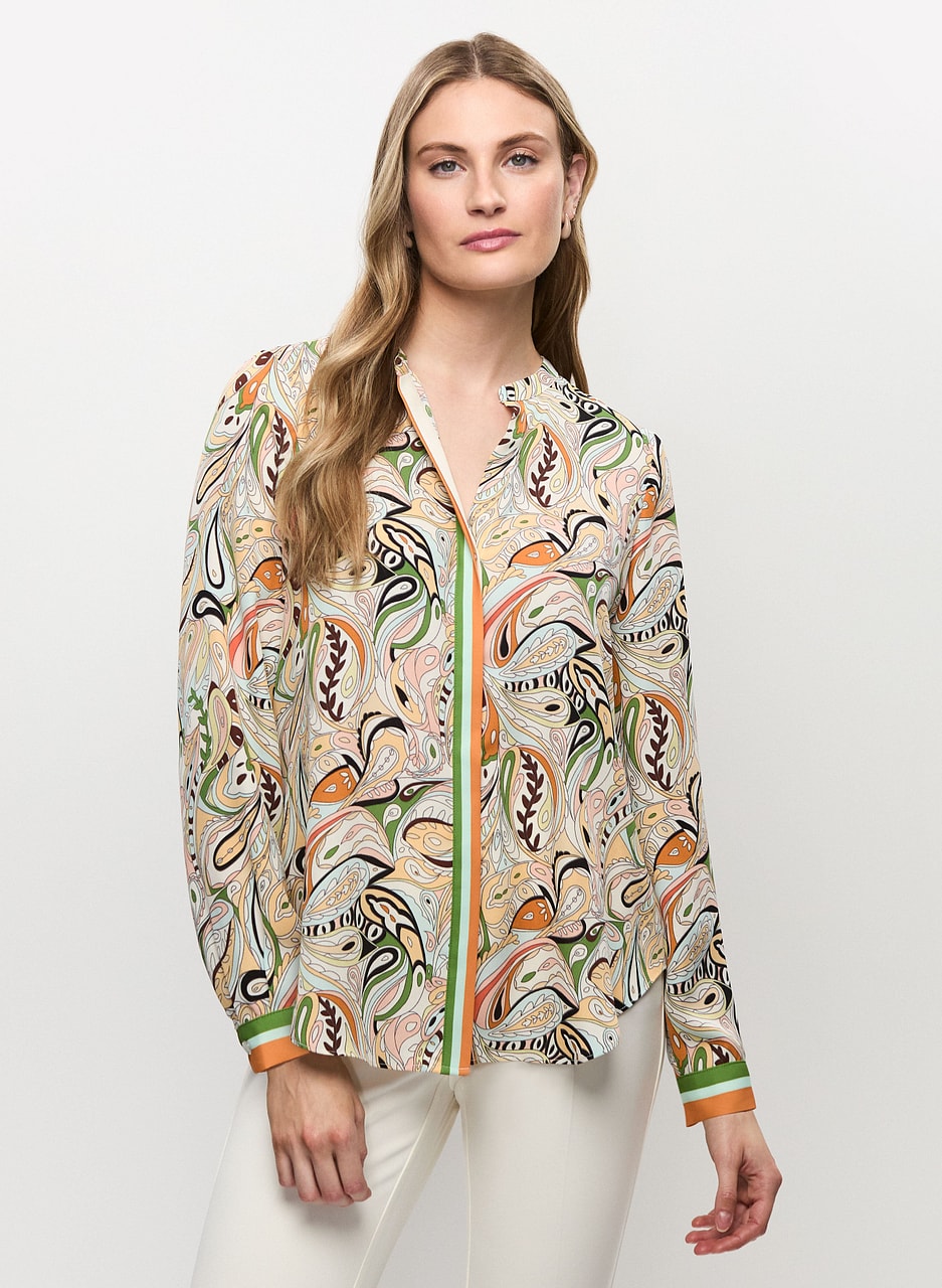 Paisley Print Crepe Shirt