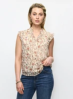 Frilled Mixed Floral Blouse