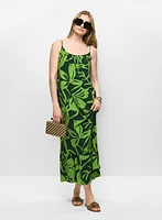 Tropical Print Maxi Dress