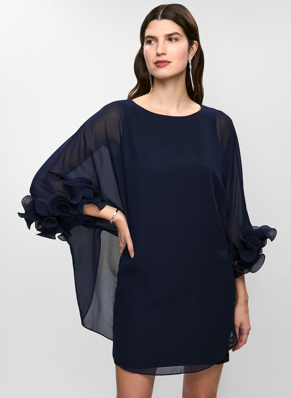 Chiffon Sleeve Cocktail Dress