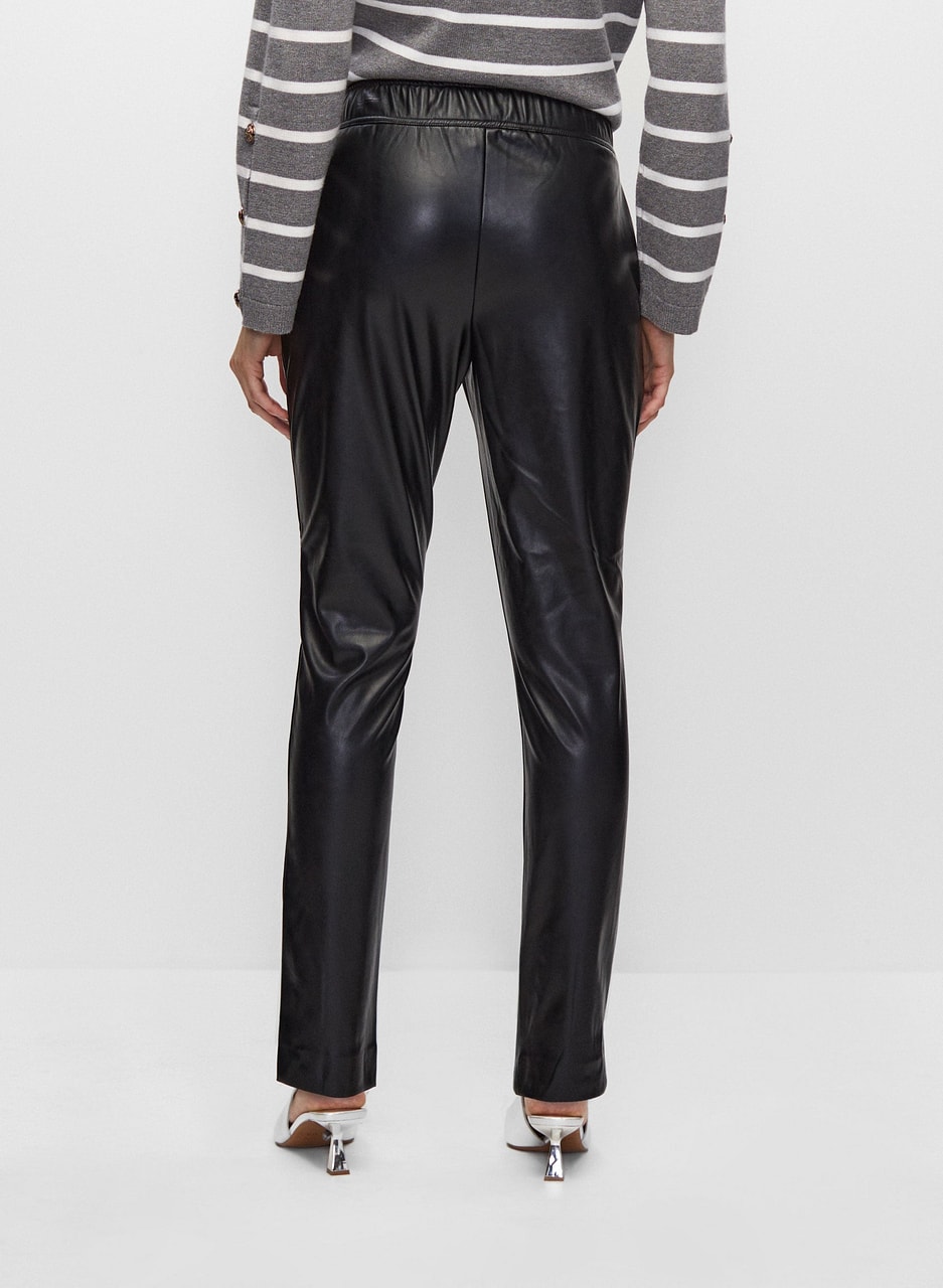 Vegan Leather Pull-On Pants