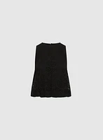 Sleeveless Eyelet Blouse