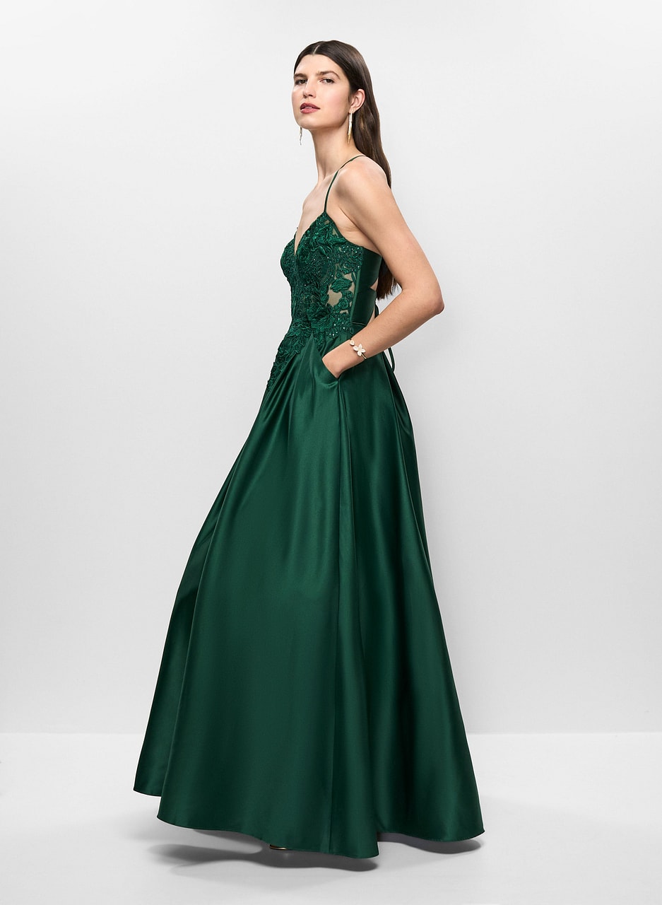 Corset-Style Satin Gown