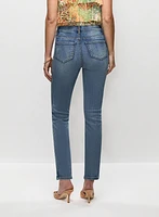 Jewel Detail Straight Leg Jeans