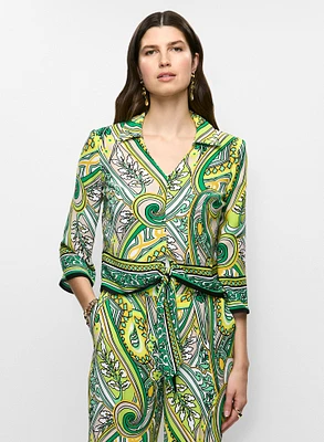 Joseph Ribkoff - Tied Hem Paisley Blouse