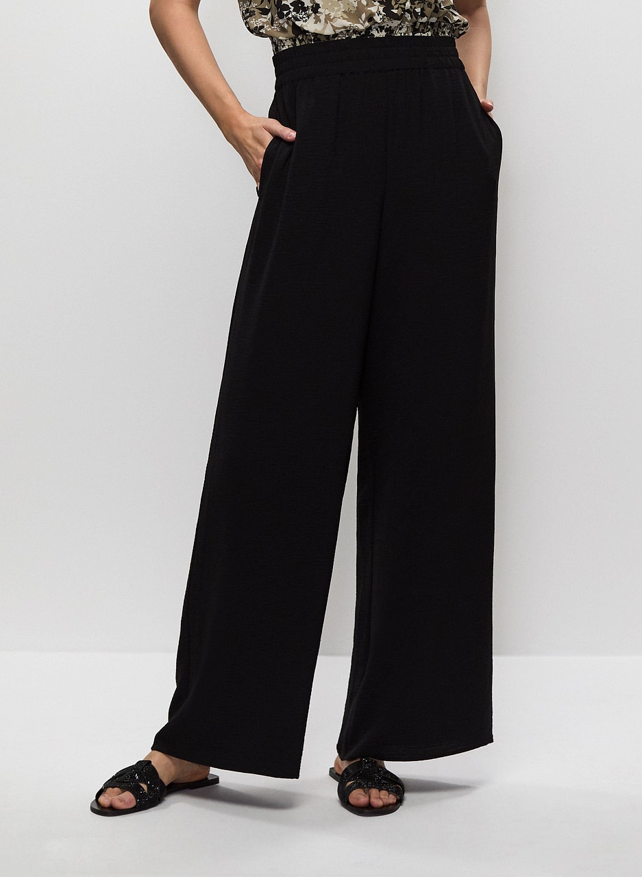 Wide Leg Pull-On Pants