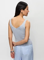 Lightweight Metallic Knit Tank Top