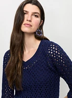 Open Weave Pullover Sweater