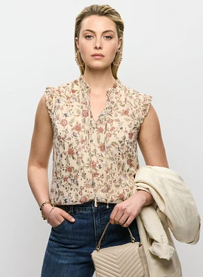 Frilled Mixed Floral Blouse
