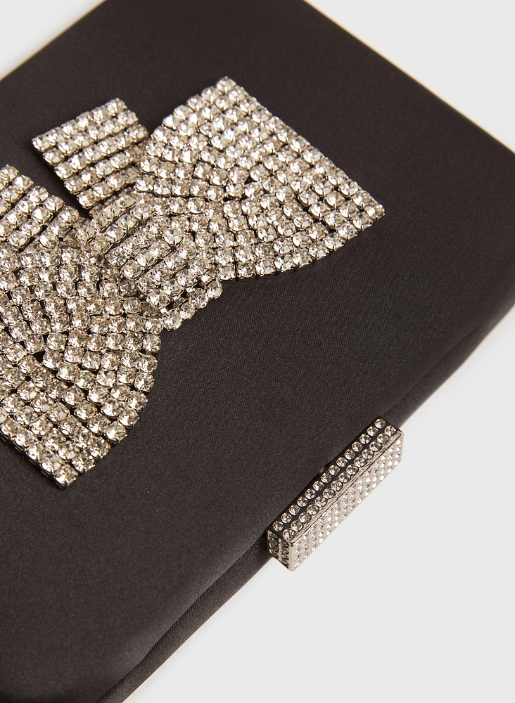 Crystal Bow Detail Clutch