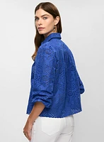 Button-Down Eyelet Blouse