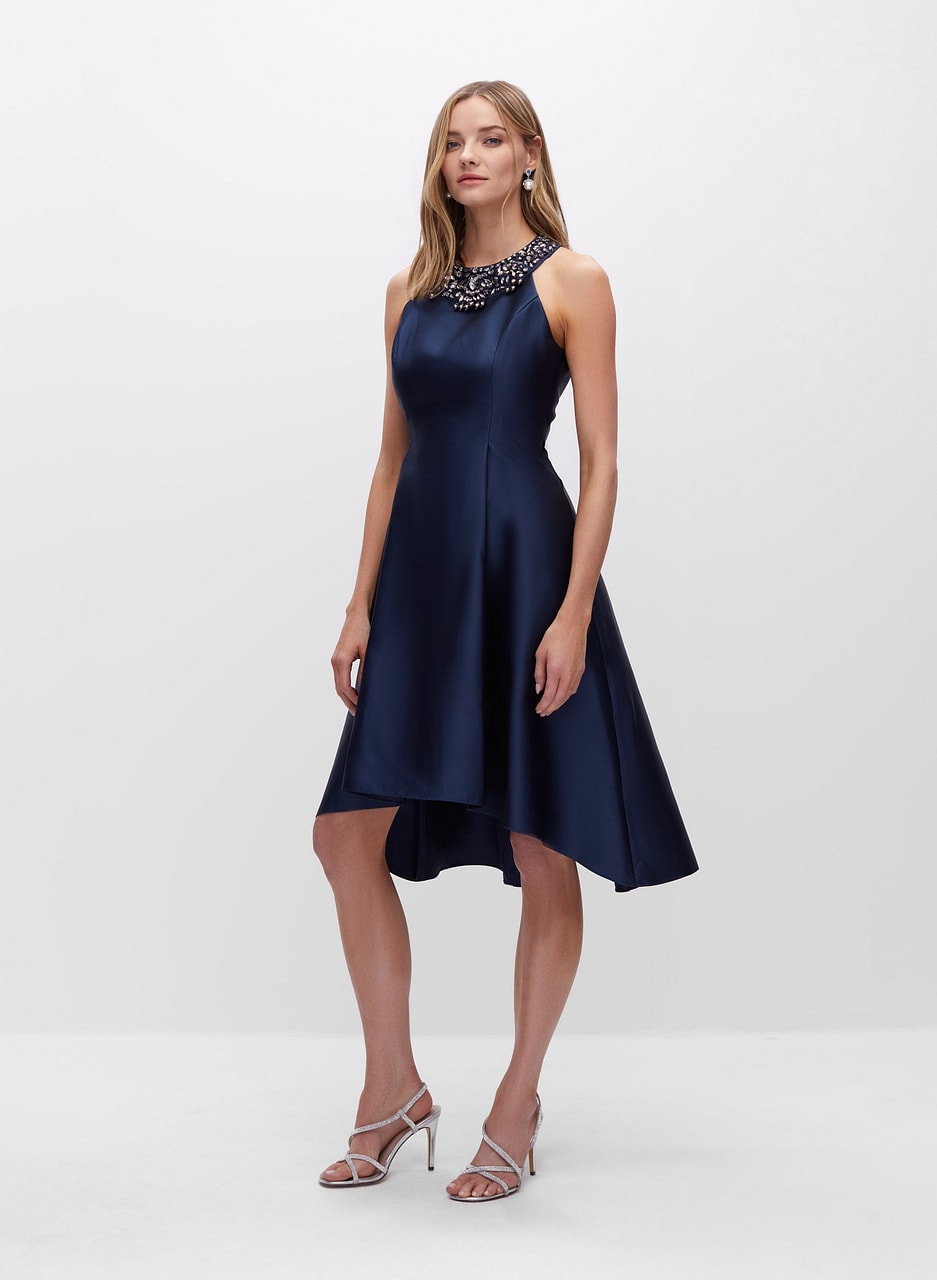 Adrianna Papell - Jewel Neck Halter Dress