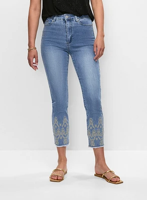 Embellished Slim Leg Jeans