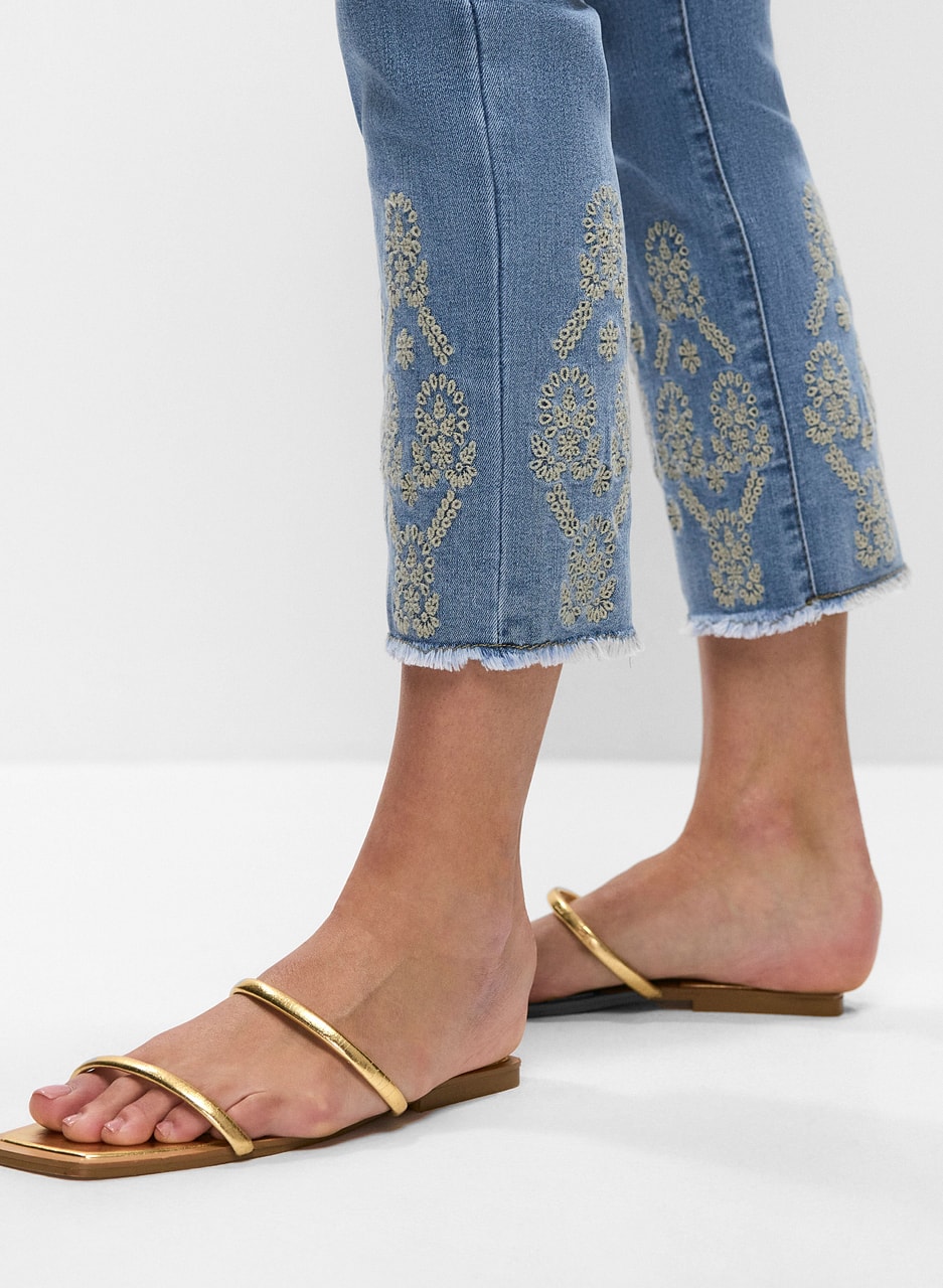 Embellished Slim Leg Jeans