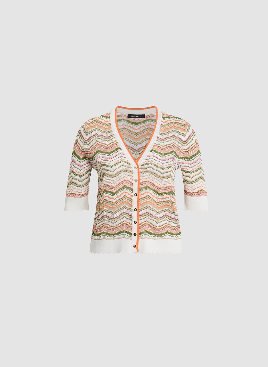 Multicolour Stripe Short Sleeve Cardigan