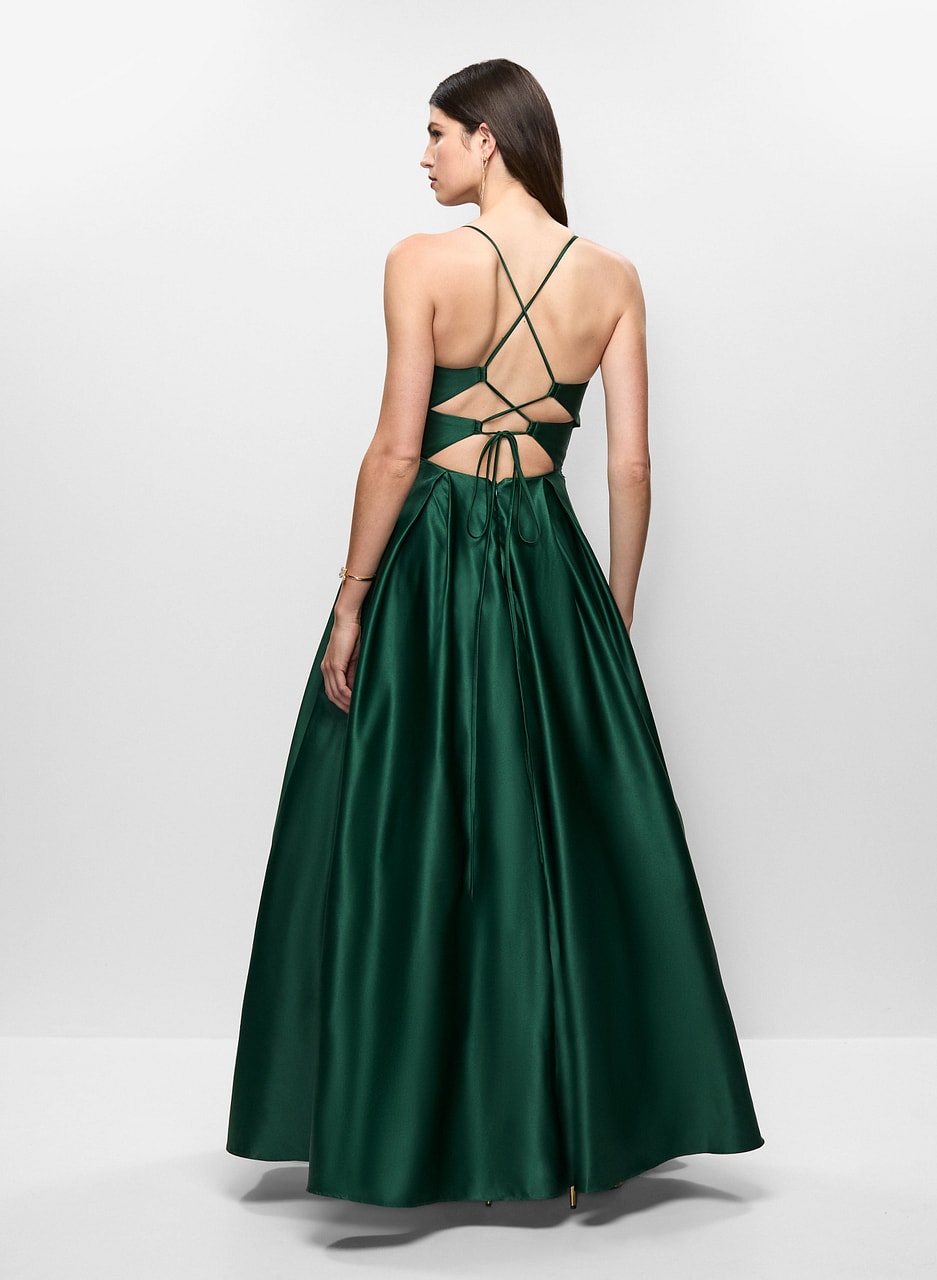 Corset-Style Satin Gown