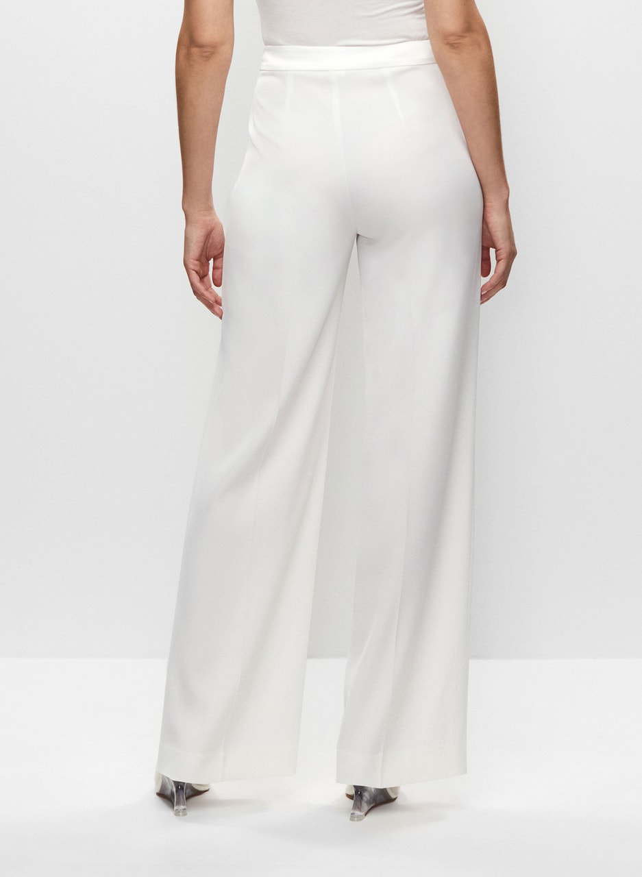 Satin Waist Wide Leg Pants