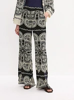Paisley Wide-Leg Pants
