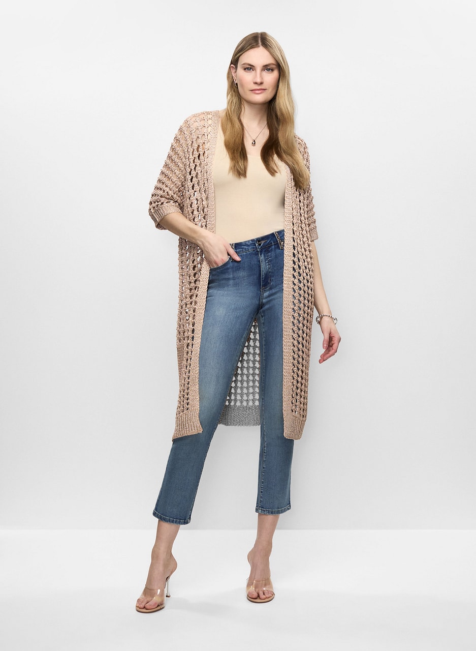 Joseph Ribkoff - Open-Knit Duster Cardigan