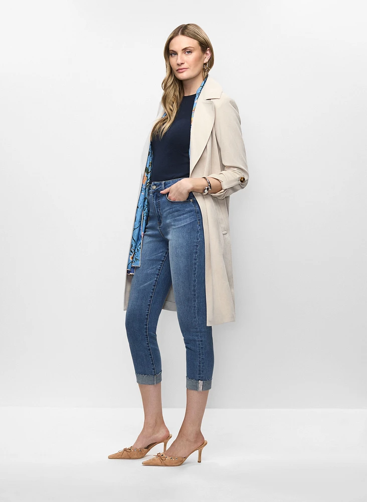 Faux Suede Open Front Jacket